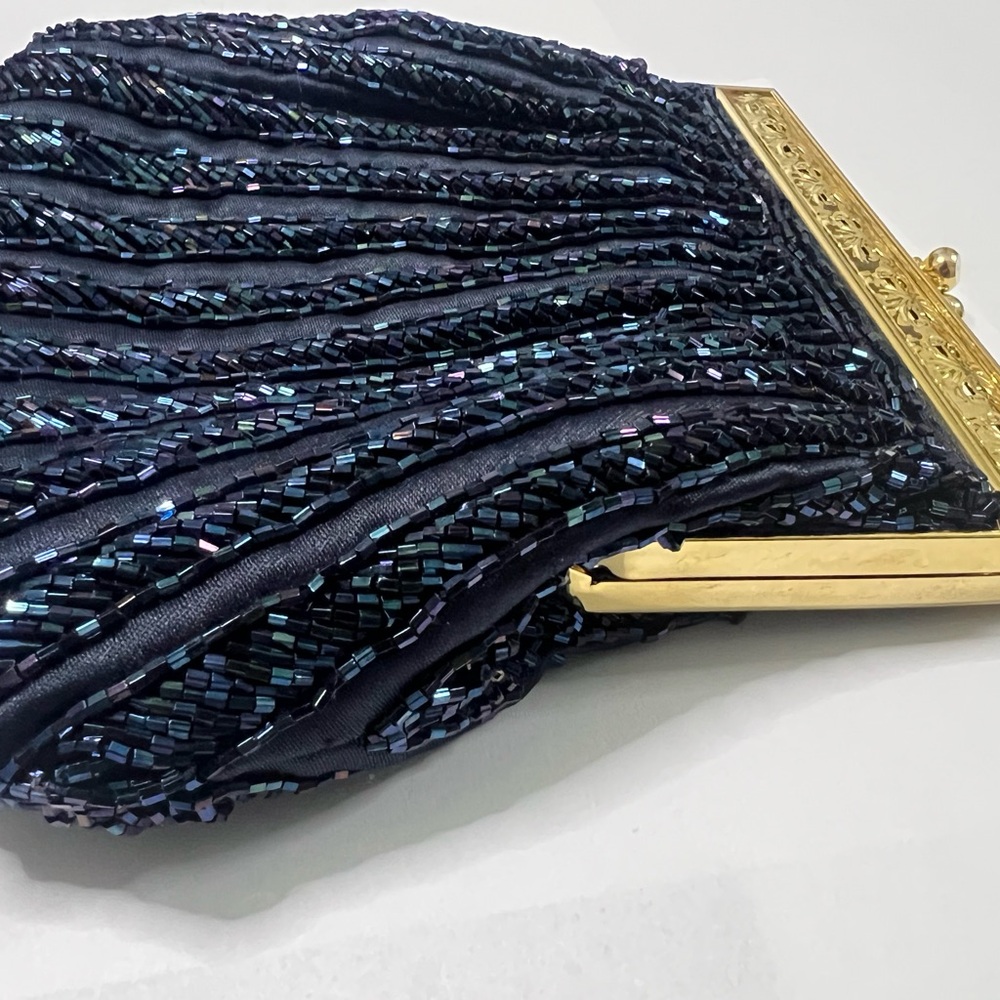 Elegant Black Beaded Clutch